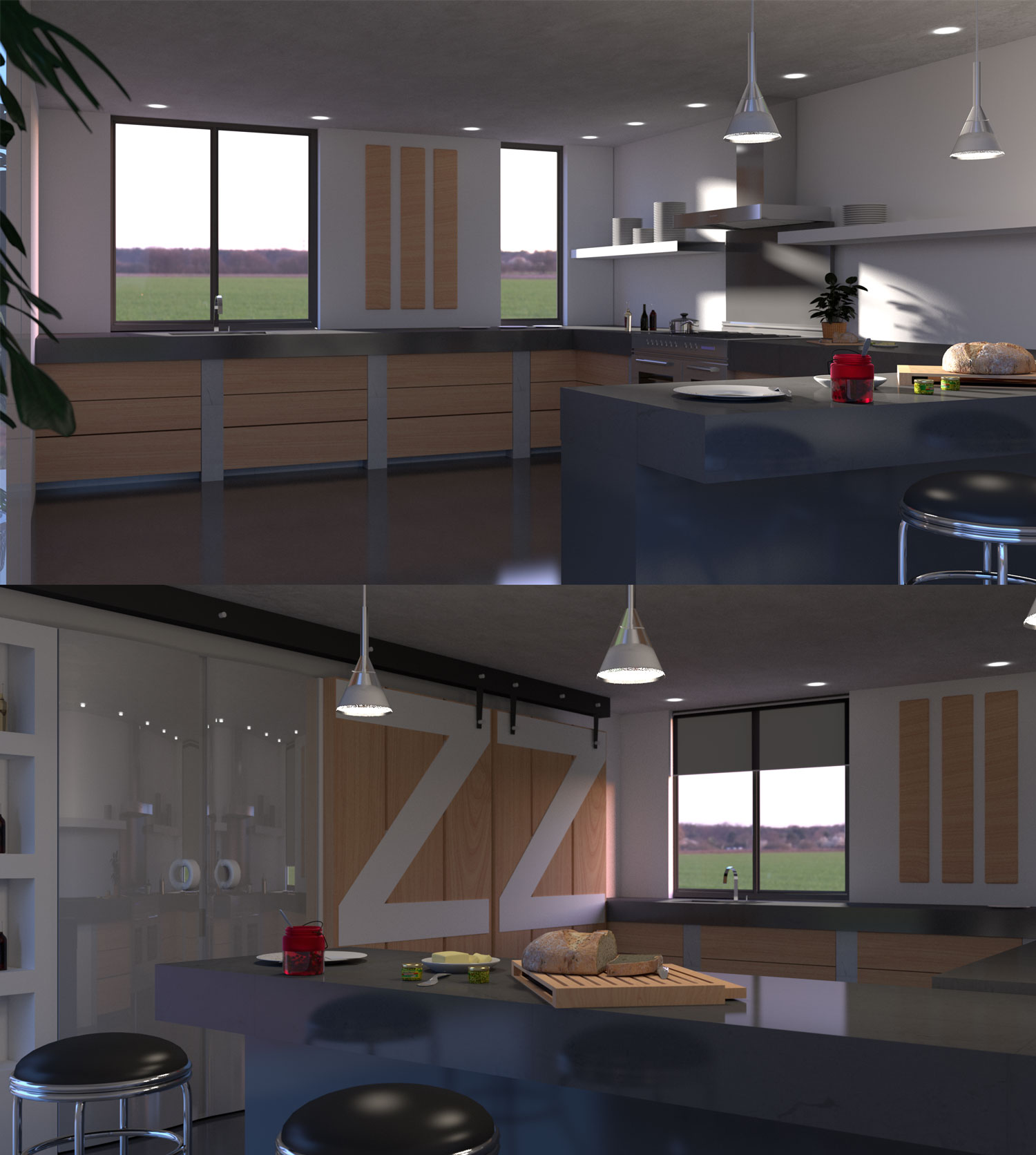 3D Kitchen Visuals for Displayset, Bude, Cornwall