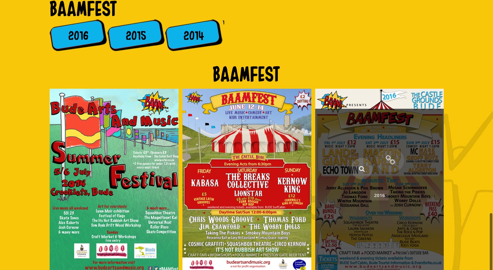 BAAMFest Illustration and Website Design in Bude, Cornwall, part 2 of 3