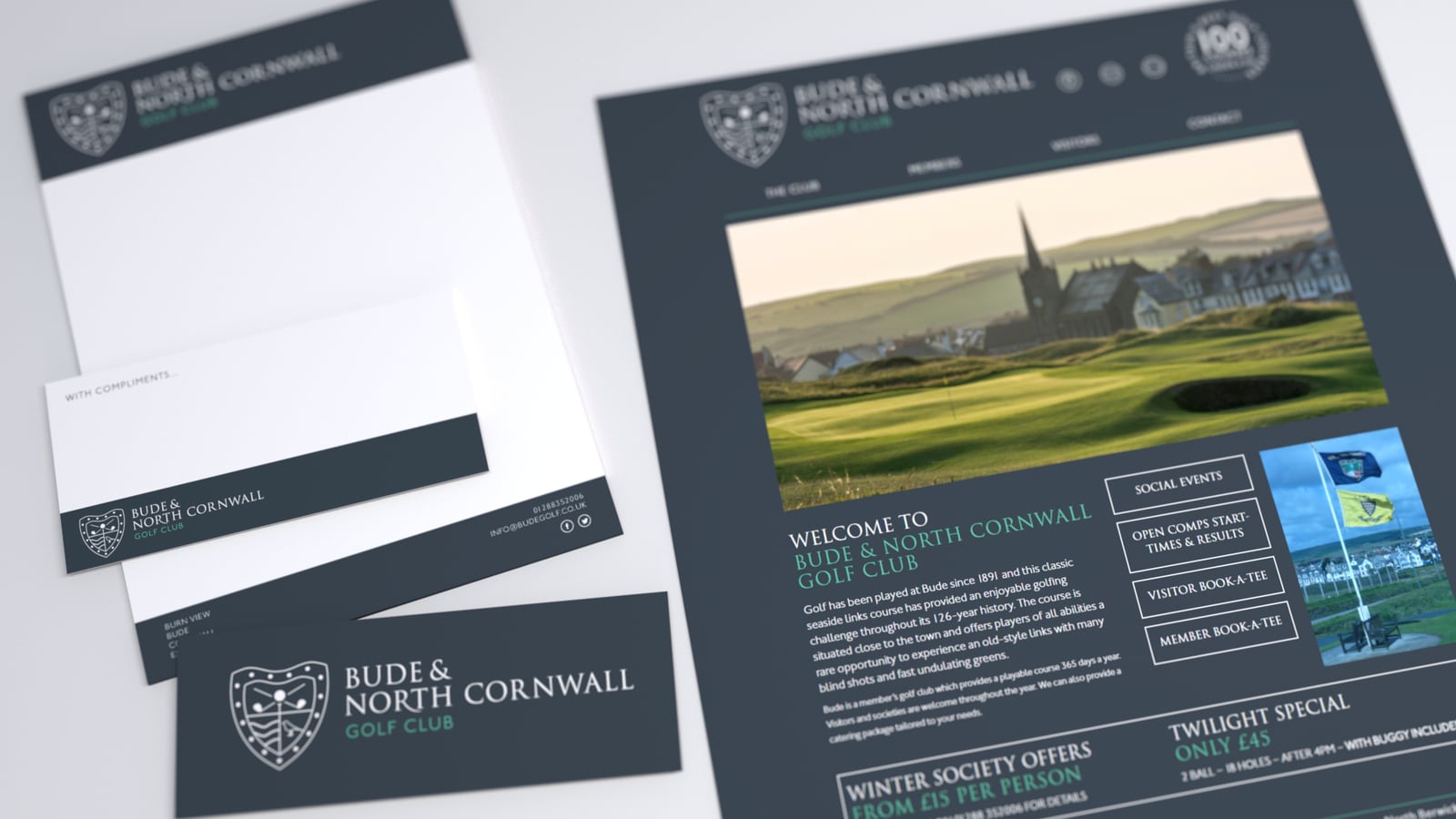 Branding Tweak and Website Design for Bude Golf Club, part 1 of 2