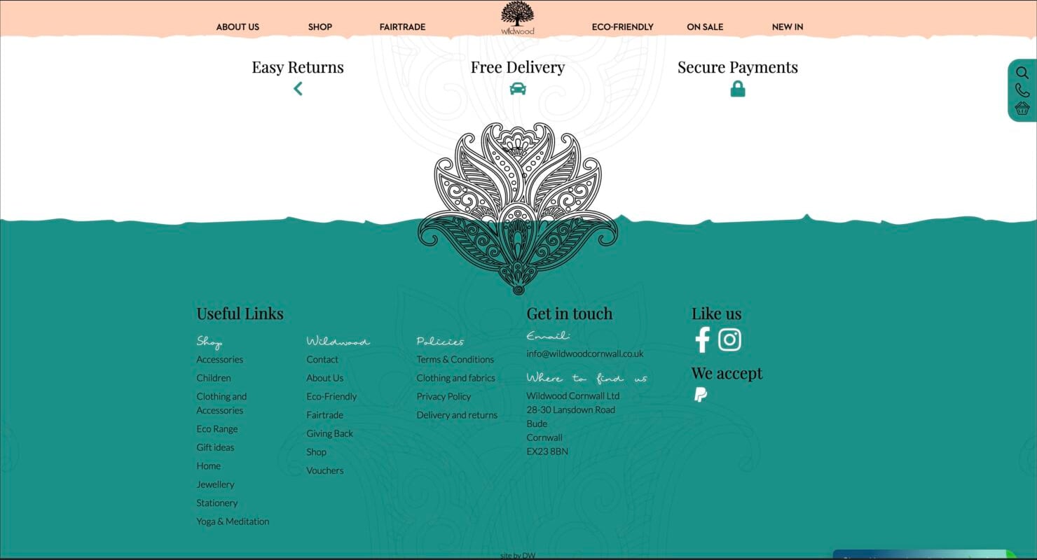 Bespoke Bude Website Design for Wildwood Cornwall, part 3 of 3