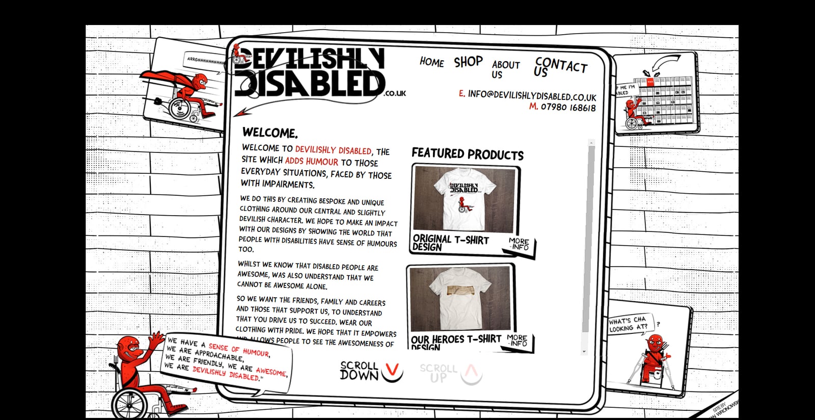 Character Illustrations and Website Design For Devilishly Disabled, part 4 of 5