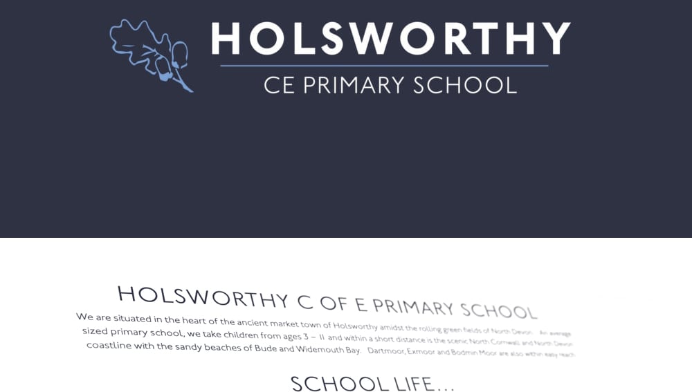 Holsworthy CE Primary School Website Design, part 1 of 3