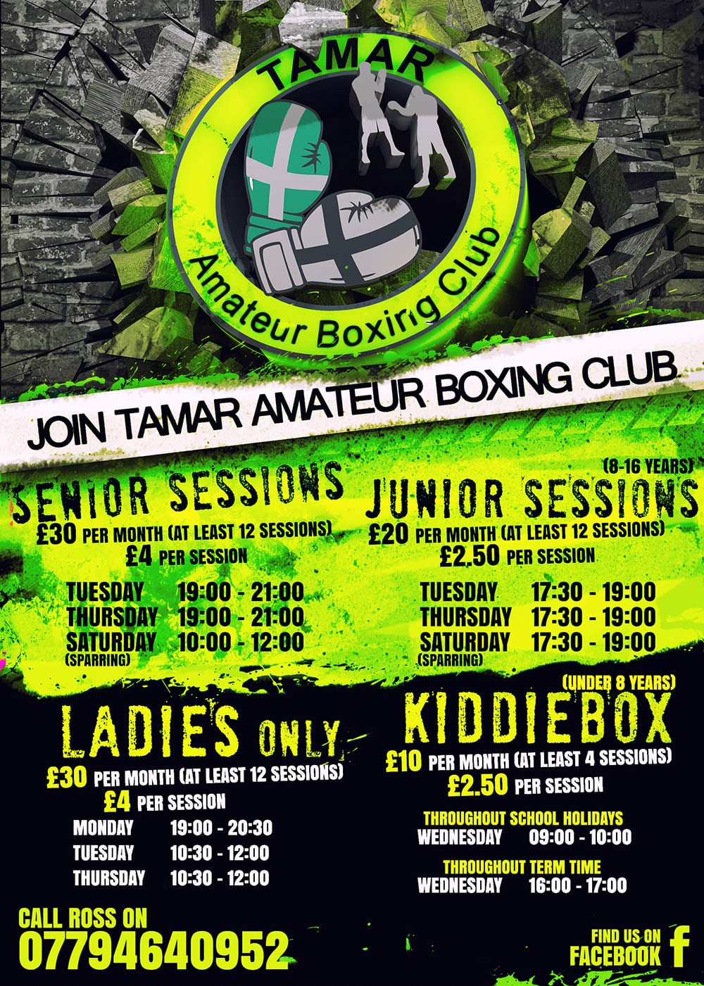 Leaflet Design for Tamar Boxing Club in Bude, part 1 of 2