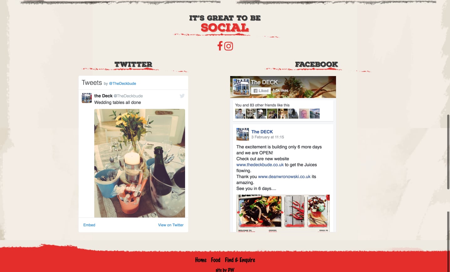 North Cornwall Website Design for The Deck in Bude, part 4 of 4