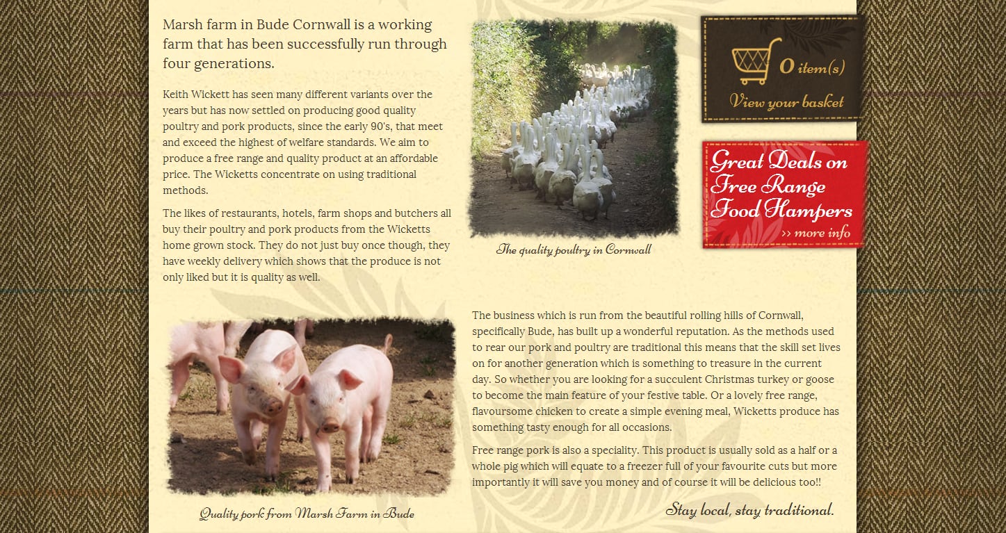 Poultry and Pork ECommerce Website Design Cornwall, part 2 of 3