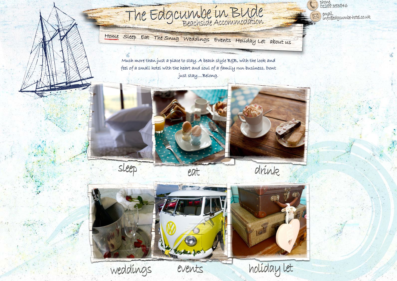 Seaside Accommodation Website Design for Edgcumbe in Bude, part 1 of 4