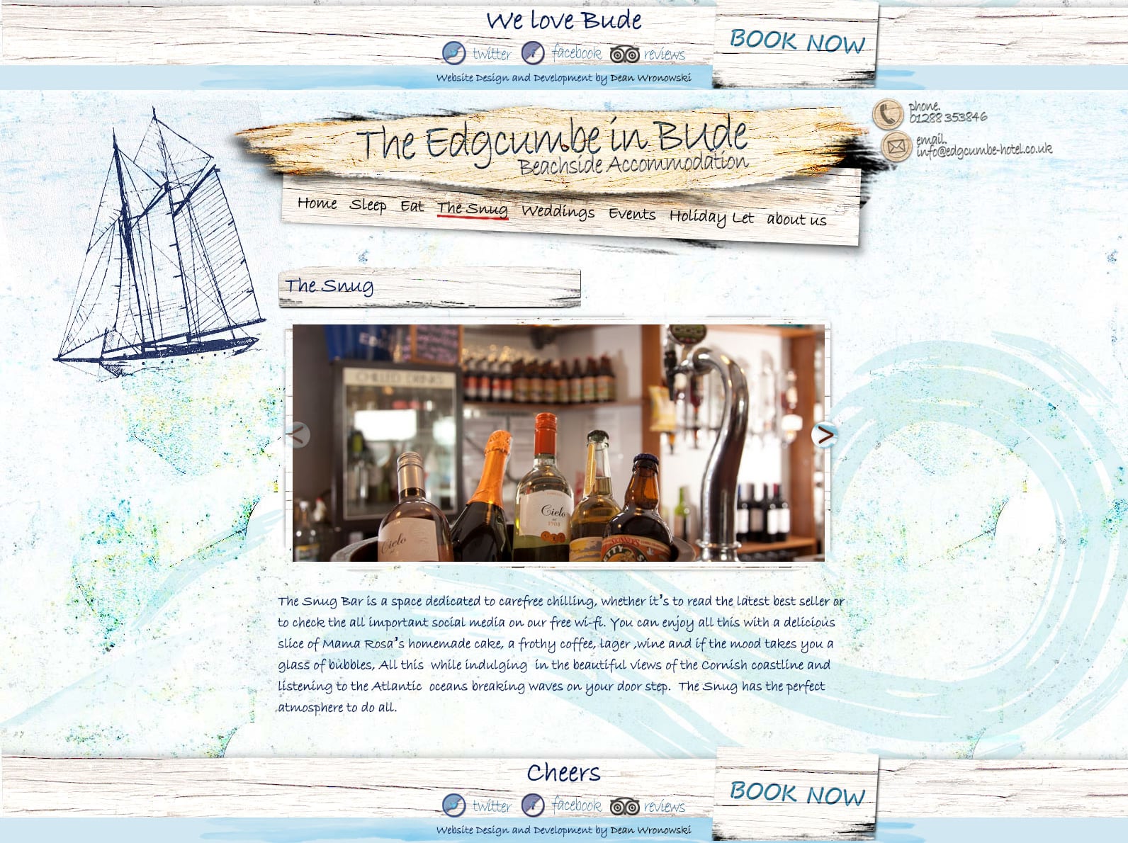 Seaside Accommodation Website Design for Edgcumbe in Bude, part 2 of 4