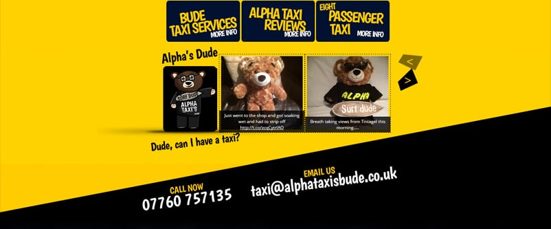 Website Design and Development for AlphaTaxis in Bude, part 2 of 3