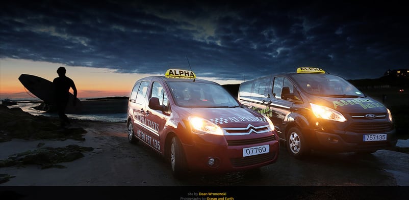 Website Design and Development for AlphaTaxis in Bude, part 3 of 3
