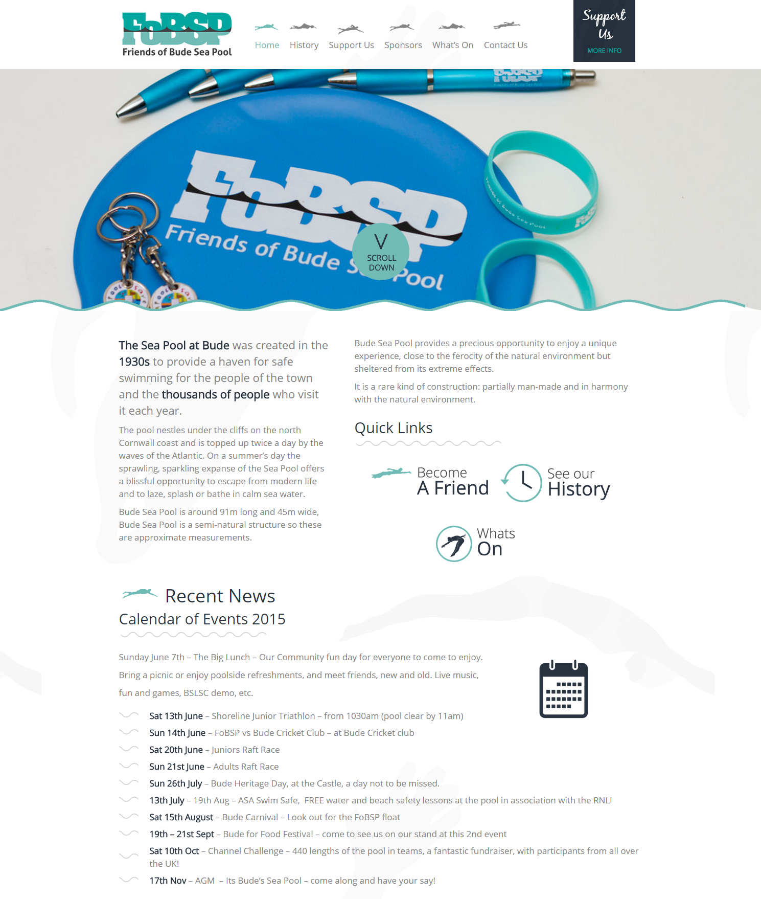 Website Design and Development for Bude Sea Pool