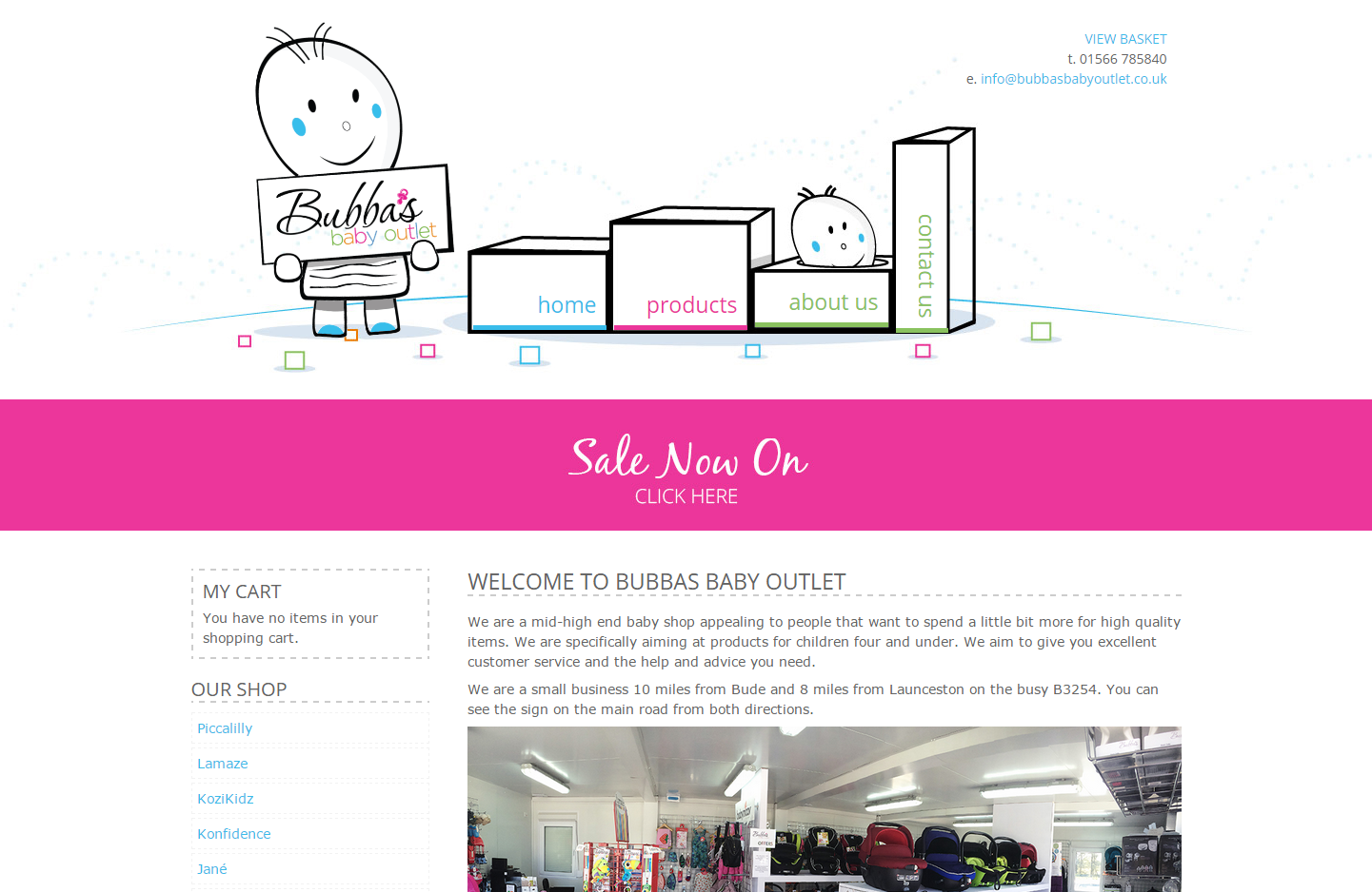 Website Design For Bubbas Baby Outlet in Launceston