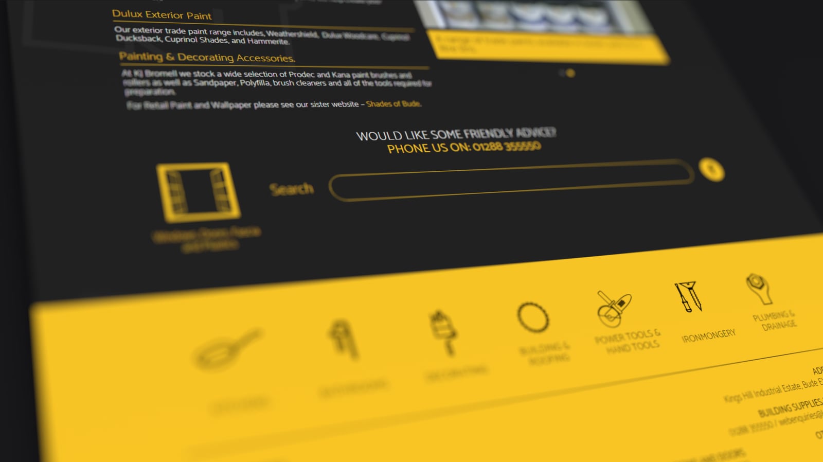 Website Design for KJ Bromell, a Builders Merchants in North Cornwall, part 2 of 2