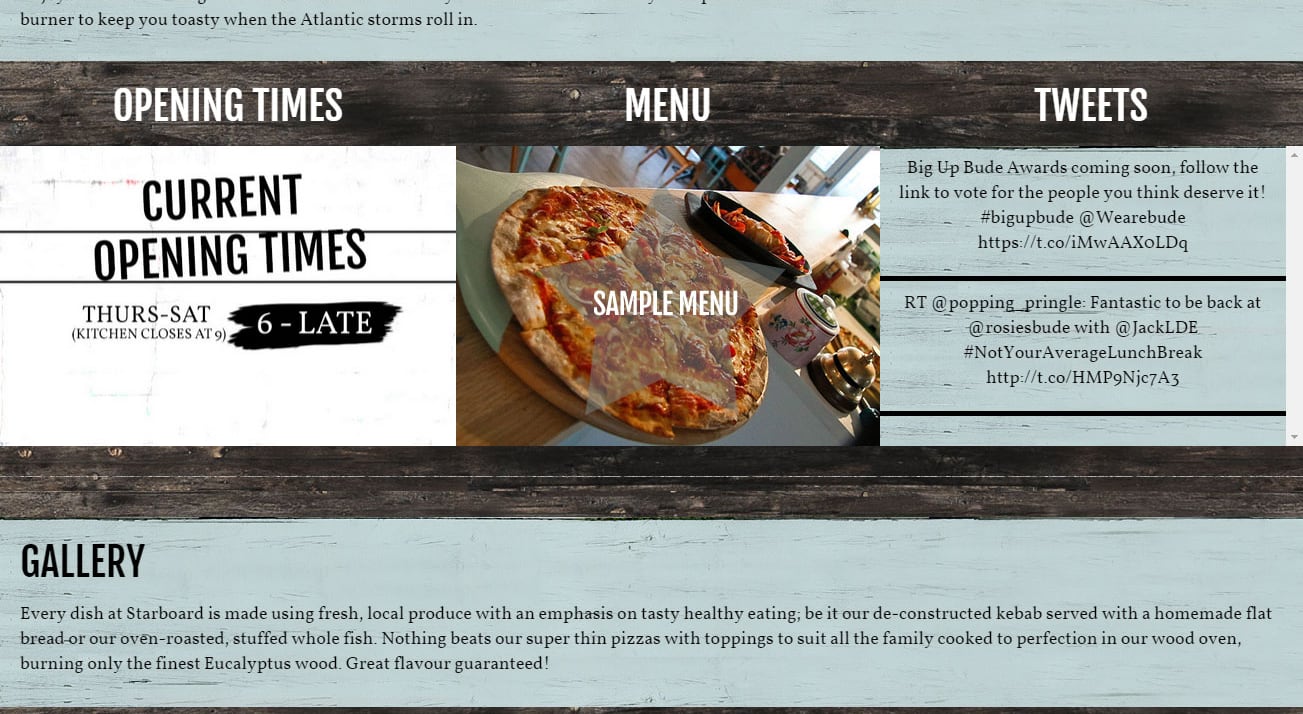 Website Design for Rosies and Starboard Restaurants, part 5 of 5