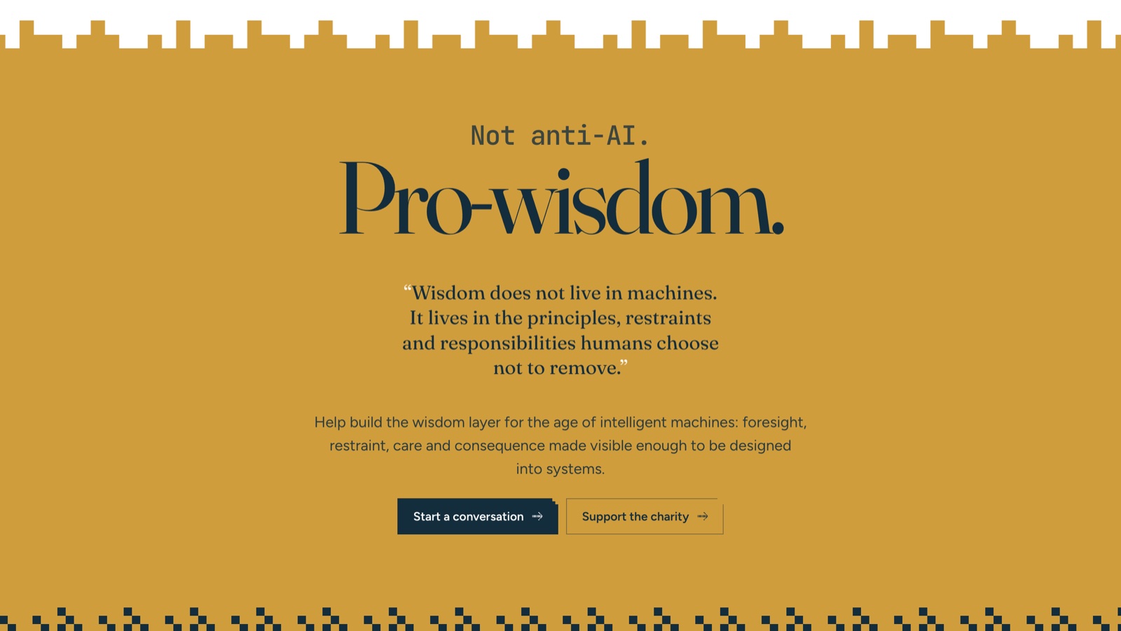 DNA of Wisdom call to action: Not anti-AI. Pro-wisdom.