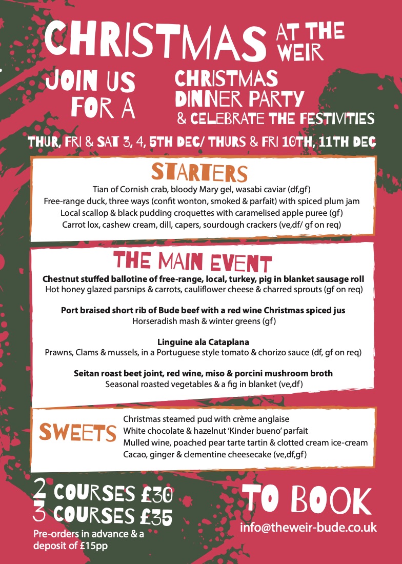 Christmas party menu poster